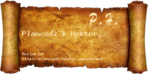 Plancsák Hektor névjegykártya